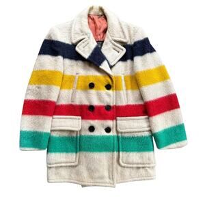 RARE 1960’s Hudson's Bay 4-Point Blanket Coat M/L Peacoat Style Double Breasted